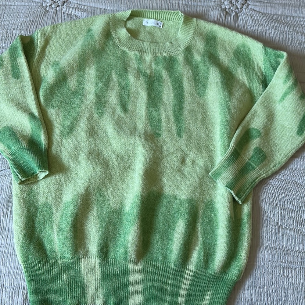 Rumours Green Drip Graphic Sweater long sweater 29”